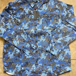 Cookies Blue Camo Shirt Men’s 4XL Mendocino Canvas Shacket New FAST SHIPPING